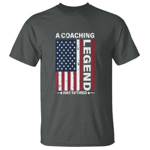 A Coaching Legend Has Retired T Shirt Vintage American Flag TS11 Dark Heather Print Your Wear