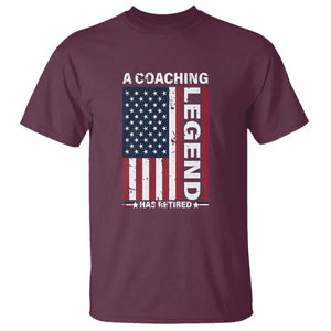 A Coaching Legend Has Retired T Shirt Vintage American Flag TS11 Maroon Print Your Wear