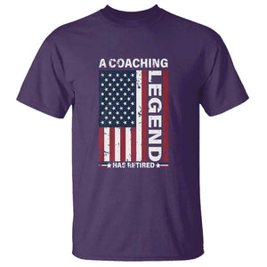 A Coaching Legend Has Retired T Shirt Vintage American Flag TS11 Purple Print Your Wear