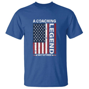 A Coaching Legend Has Retired T Shirt Vintage American Flag TS11 Royal Blue Print Your Wear