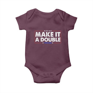 Make It A Double Twin Dad Baby Onesie Soon to Be Daddy Funny Father's Day TS11 Maroon Print Your Wear