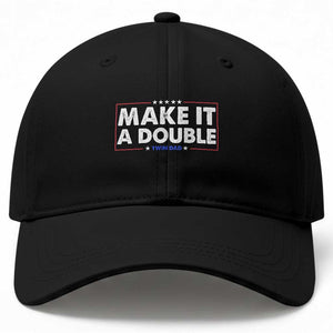 Make It A Double Twin Dad Baseball Cap Soon to Be Daddy Funny Father's Day TS11 Print Your Wear