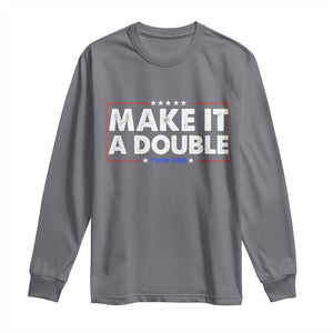 Make It A Double Twin Dad Long Sleeve Shirt Soon to Be Daddy Funny Father's Day TS11 Charcoal Print Your Wear