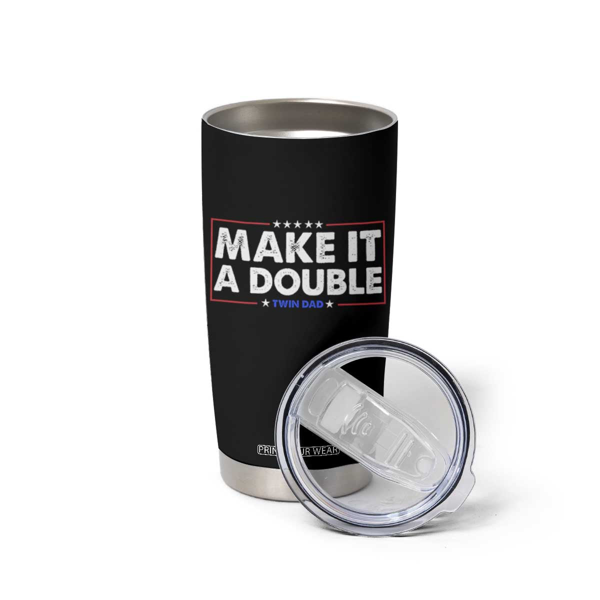 Make It A Double Twin Dad Tumbler Cup Soon to Be Daddy Funny Father's Day TS11 Print Your Wear