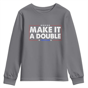 Make It A Double Twin Dad Youth Sweatshirt Soon to Be Daddy Funny Father's Day TS11 Charcoal Print Your Wear