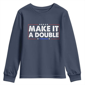 Make It A Double Twin Dad Youth Sweatshirt Soon to Be Daddy Funny Father's Day TS11 Navy Print Your Wear