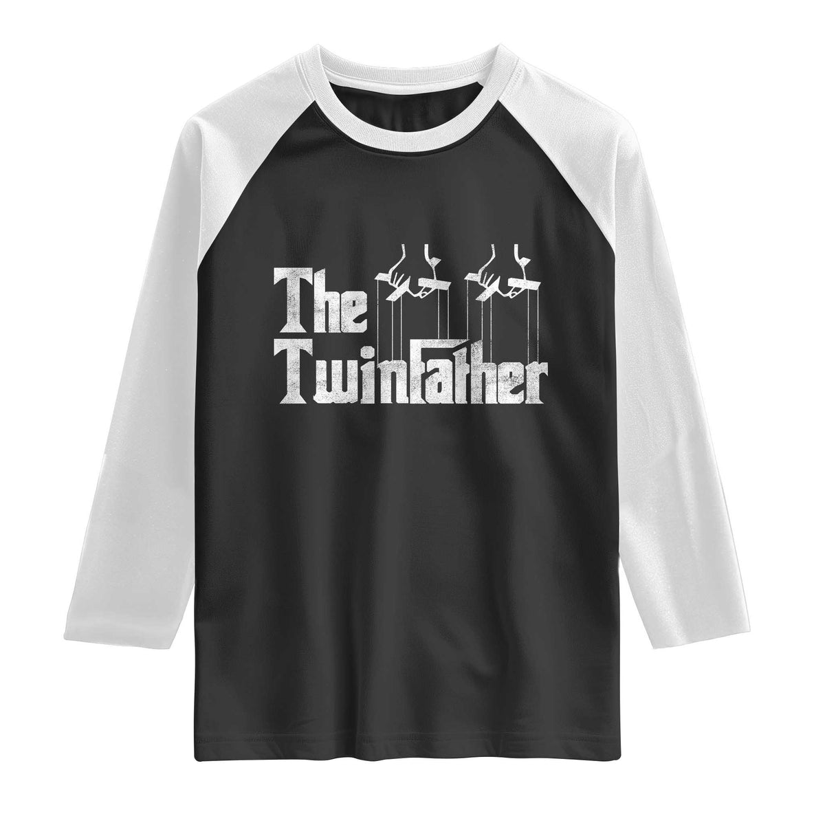The Twinfather Raglan Shirt Funny Dad Of Twins Fathers Day TS11 Black White Print Your Wear