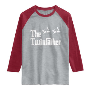 The Twinfather Raglan Shirt Funny Dad Of Twins Fathers Day TS11 Heather Gray Heather Red Print Your Wear