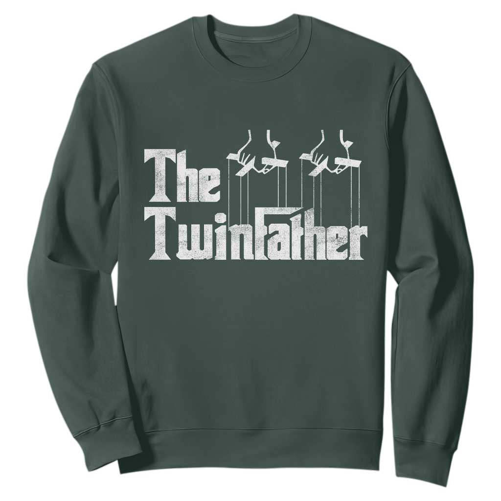 The Twinfather Sweatshirt Funny Dad Of Twins Fathers Day TS11 Dark Forest Green Print Your Wear