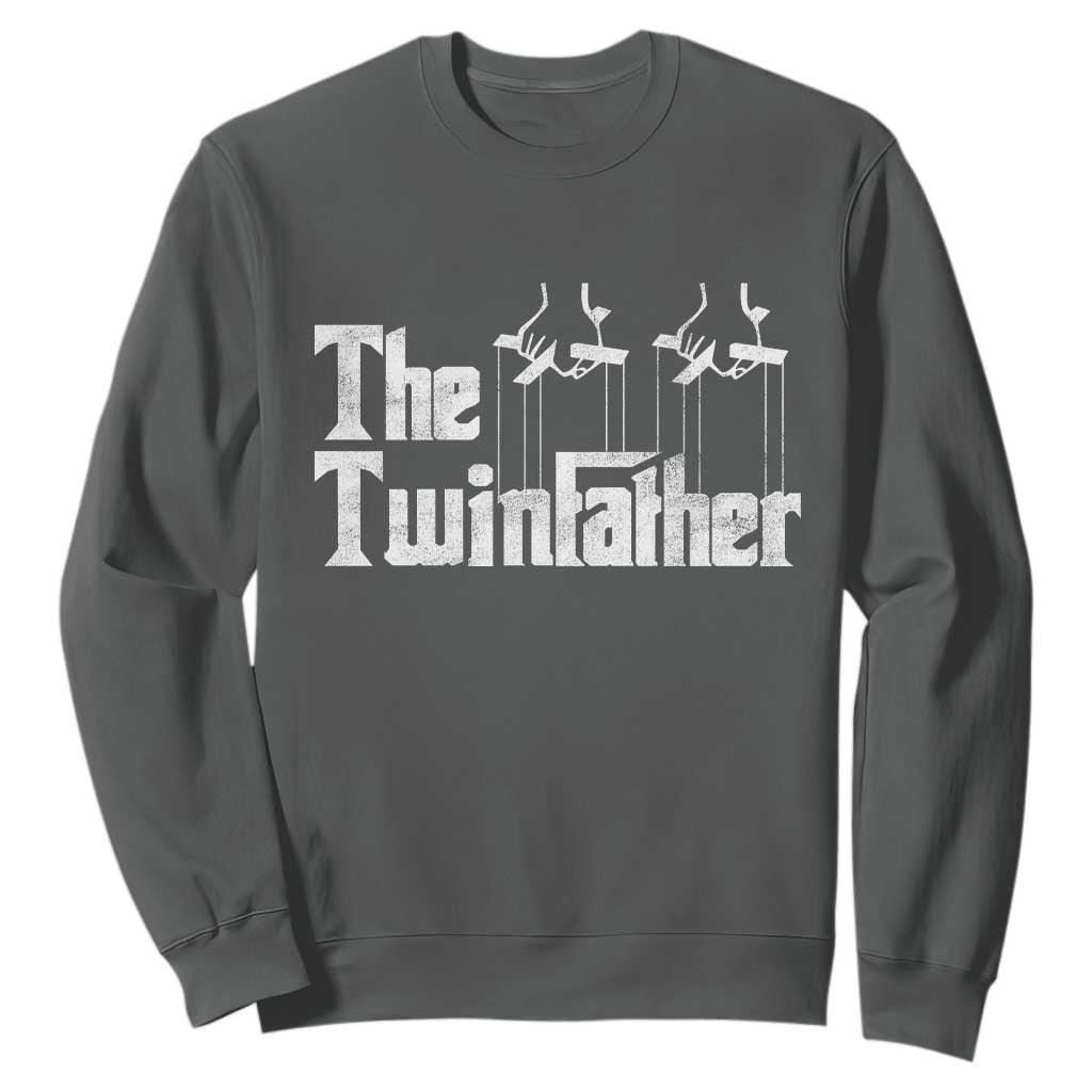 The Twinfather Sweatshirt Funny Dad Of Twins Fathers Day TS11 Dark Heather Print Your Wear