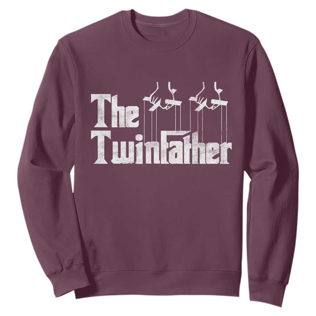 The Twinfather Sweatshirt Funny Dad Of Twins Fathers Day TS11 Maroon Print Your Wear