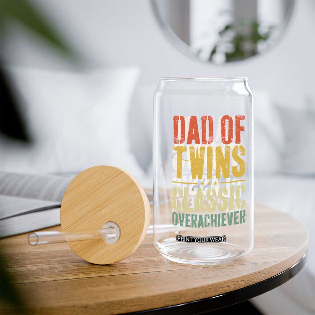 Dad Of Twins Classic Overachiever Glass Can Proud Twin Father TS11 Print Your Wear