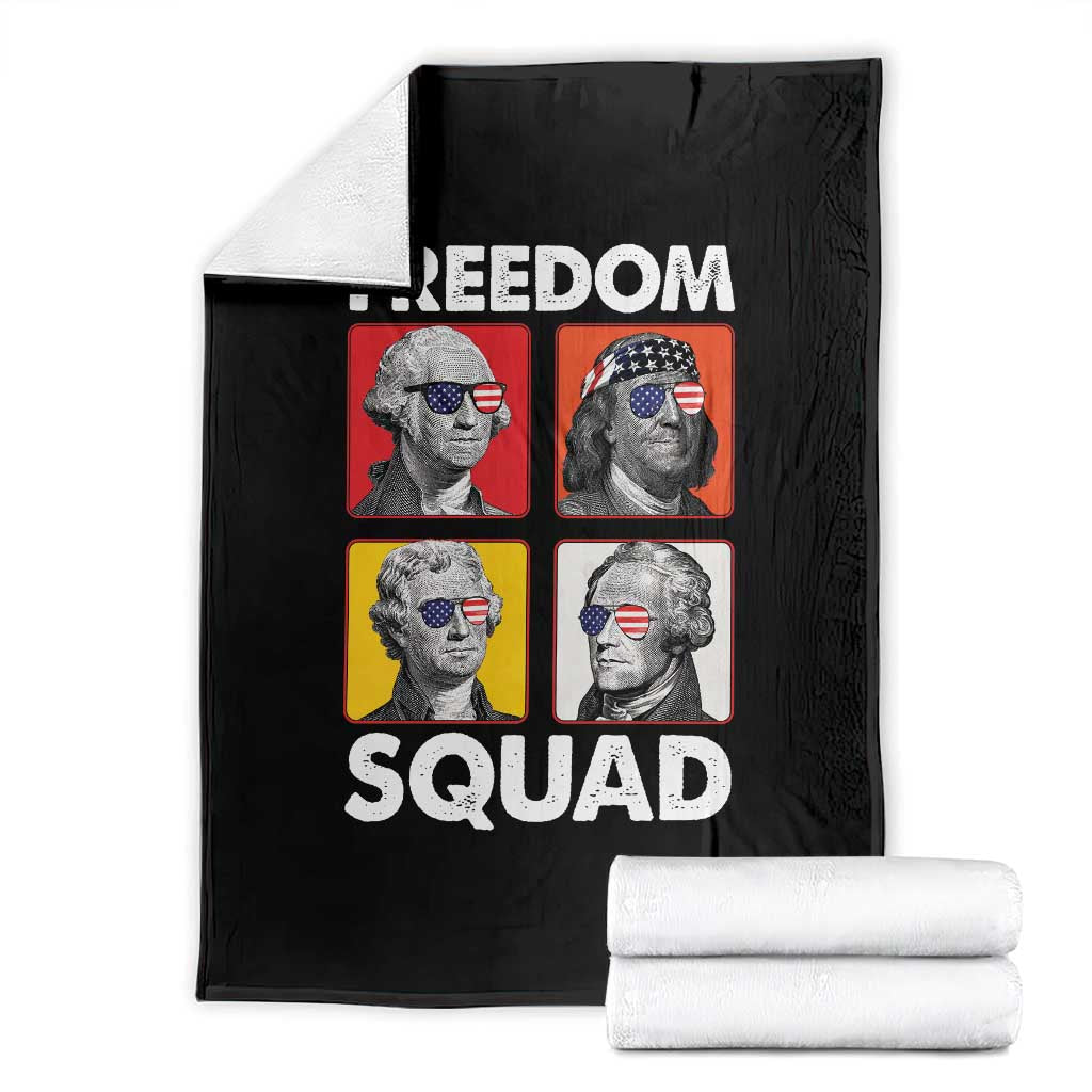 Freedom Squad Founding Fathers Throw Blanket American Revolution 4th of July TS11 Black Print Your Wear