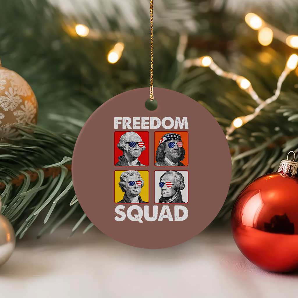 Freedom Squad Founding Fathers Ceramic Ornament American Revolution 4th of July TS11 1pc Mocha Print Your Wear