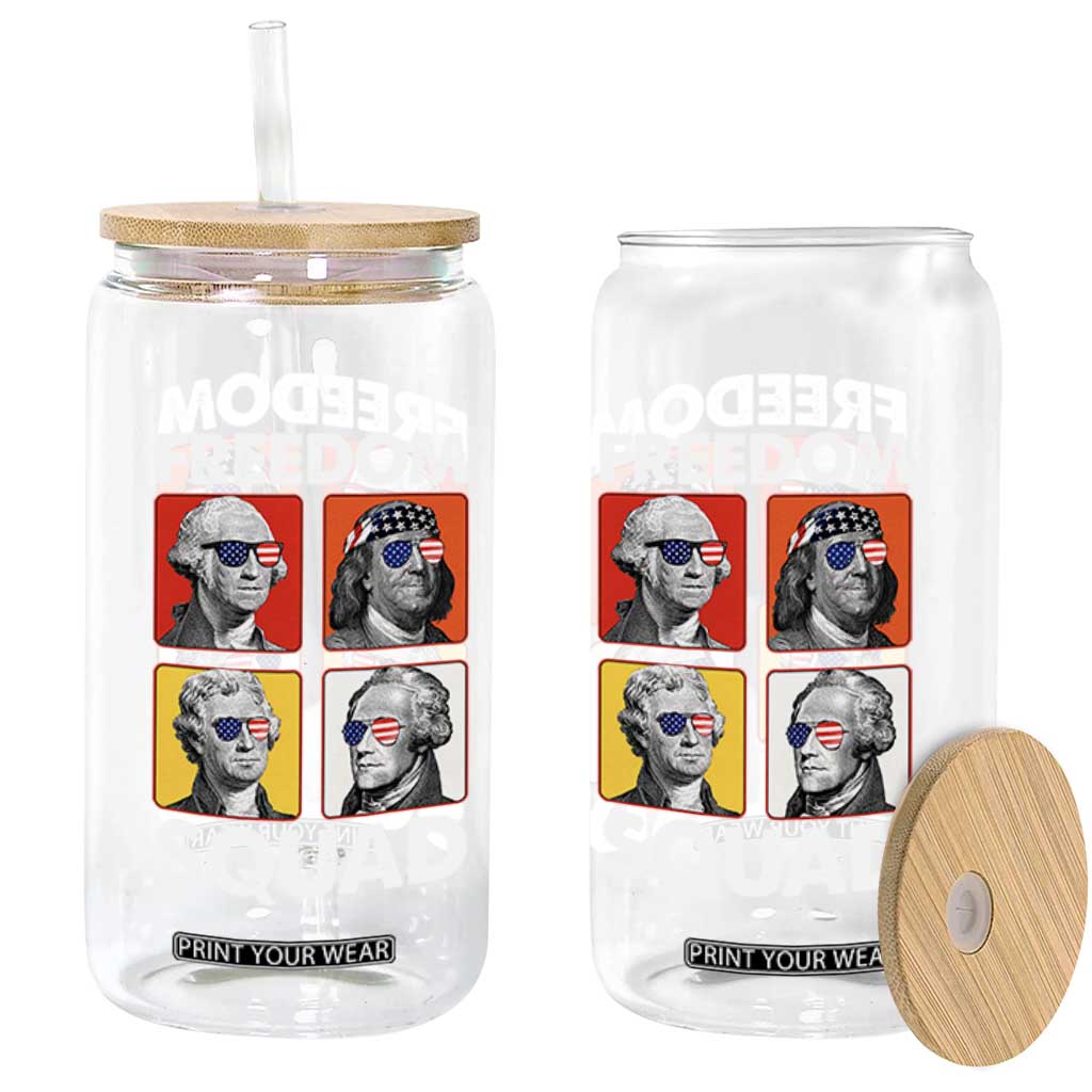 Freedom Squad Founding Fathers Glass Can American Revolution 4th of July TS11 Print Your Wear