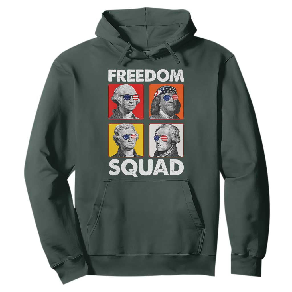 Freedom Squad Founding Fathers Hoodie American Revolution 4th of July TS11 Dark Forest Green Print Your Wear