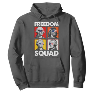 Freedom Squad Founding Fathers Hoodie American Revolution 4th of July TS11 Dark Heather Print Your Wear