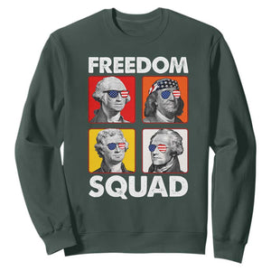 Freedom Squad Founding Fathers Sweatshirt American Revolution 4th of July TS11 Dark Forest Green Print Your Wear