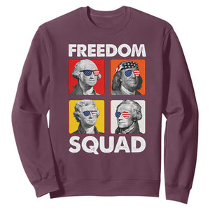 Freedom Squad Founding Fathers Sweatshirt American Revolution 4th of July TS11 Maroon Print Your Wear