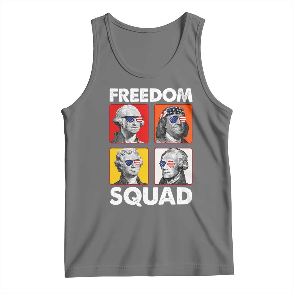 Freedom Squad Founding Fathers Tank Top American Revolution 4th of July TS11 Black Heather Print Your Wear