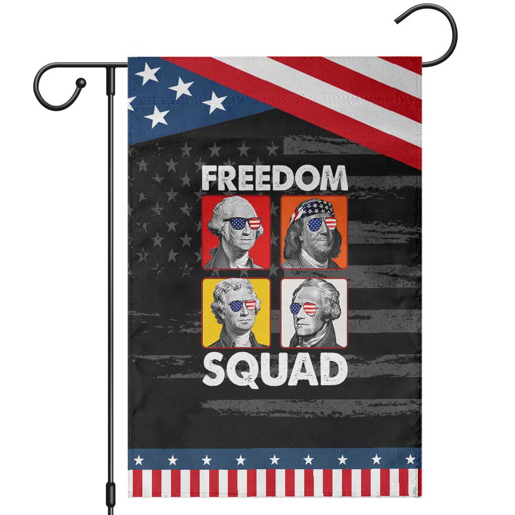 Freedom Squad Founding Fathers Patriotic Garden Flag American Revolution 4th of July TS11 Distressed Black Blue Print Your Wear