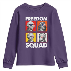 Freedom Squad Founding Fathers Youth Sweatshirt American Revolution 4th of July TS11 Purple Print Your Wear