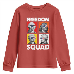Freedom Squad Founding Fathers Youth Sweatshirt American Revolution 4th of July TS11 Red Print Your Wear