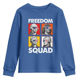 Freedom Squad Founding Fathers Youth Sweatshirt American Revolution 4th of July TS11 Royal Blue Print Your Wear