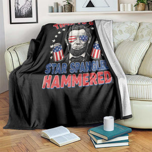 Time To Get Star Spangled Hammered Abraham Lincoln Throw Blanket Funny 4th of July TS11 Print Your Wear
