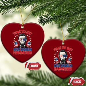 Time To Get Star Spangled Hammered Abraham Lincoln Ceramic Ornament Funny 4th of July TS11 Print Your Wear