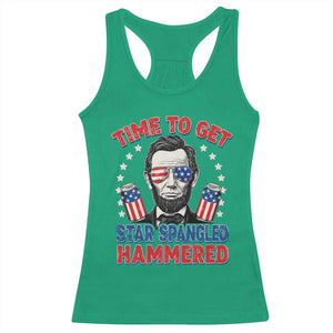 Time To Get Star Spangled Hammered Abraham Lincoln Racerback Tank Top Funny 4th of July TS11 Irish Green Print Your Wear