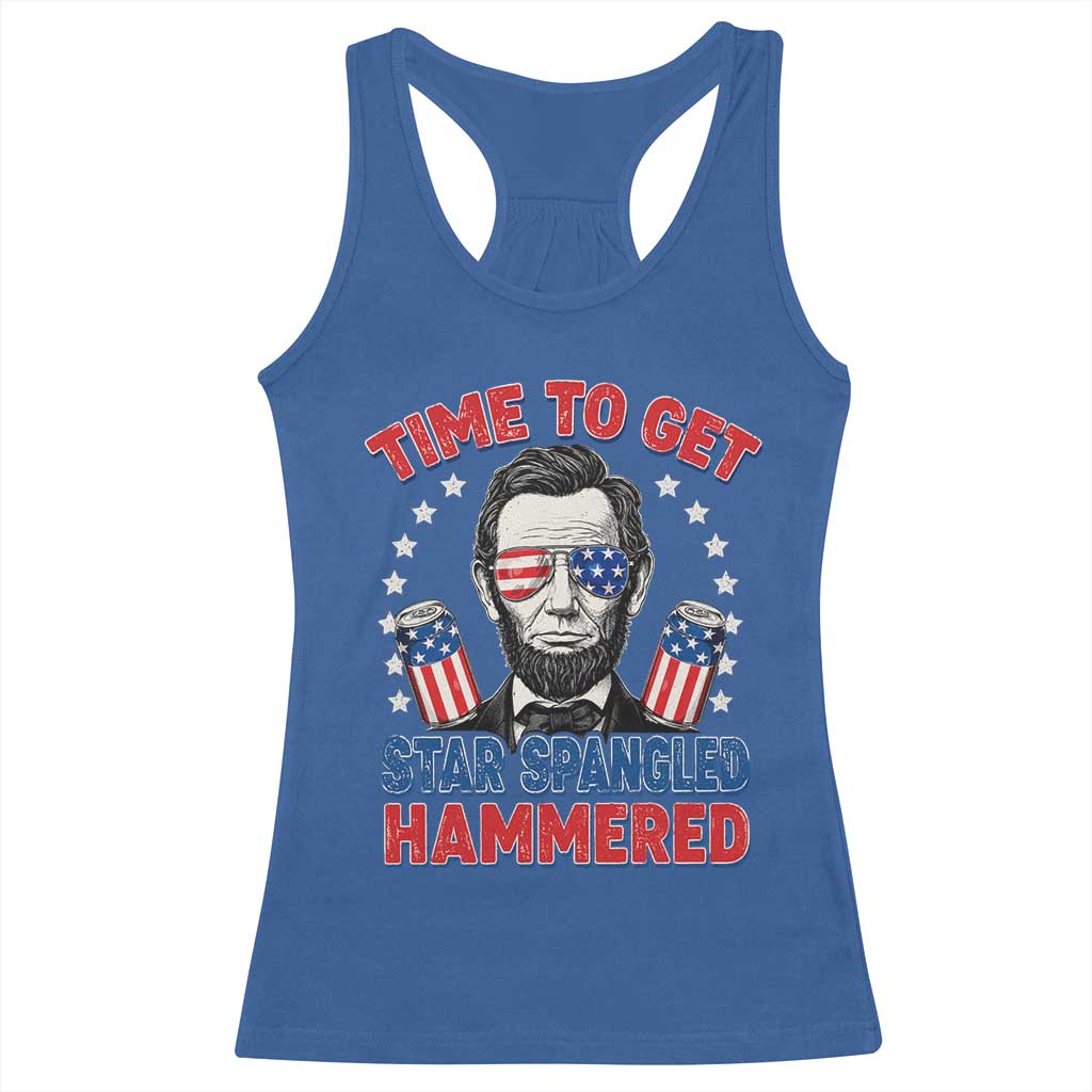 Time To Get Star Spangled Hammered Abraham Lincoln Racerback Tank Top Funny 4th of July TS11 Royal Blue Print Your Wear