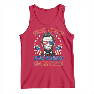 Time To Get Star Spangled Hammered Abraham Lincoln Tank Top Funny 4th of July TS11 Red Print Your Wear