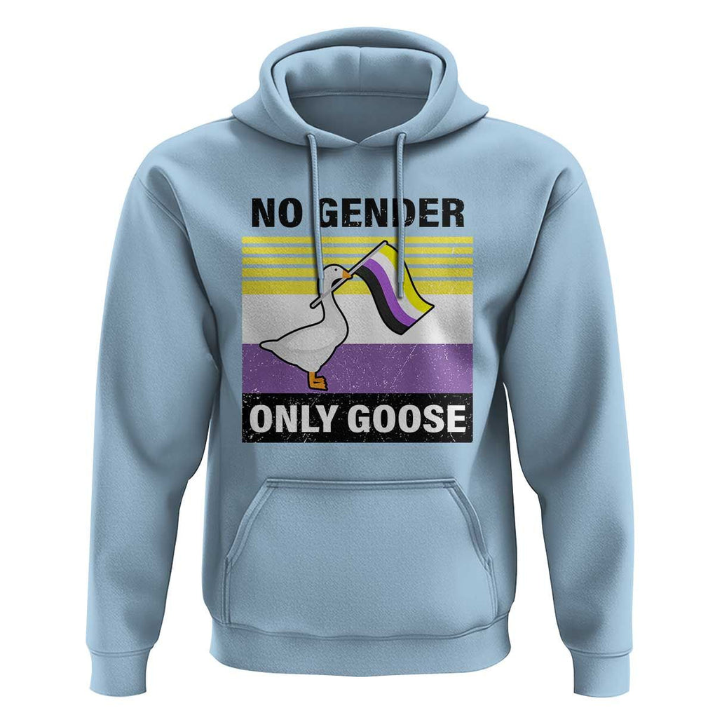 Funny Non Binary Hoodie No Gender Only Goose LGBTQ Enby Flag TS11 Light Blue Print Your Wear