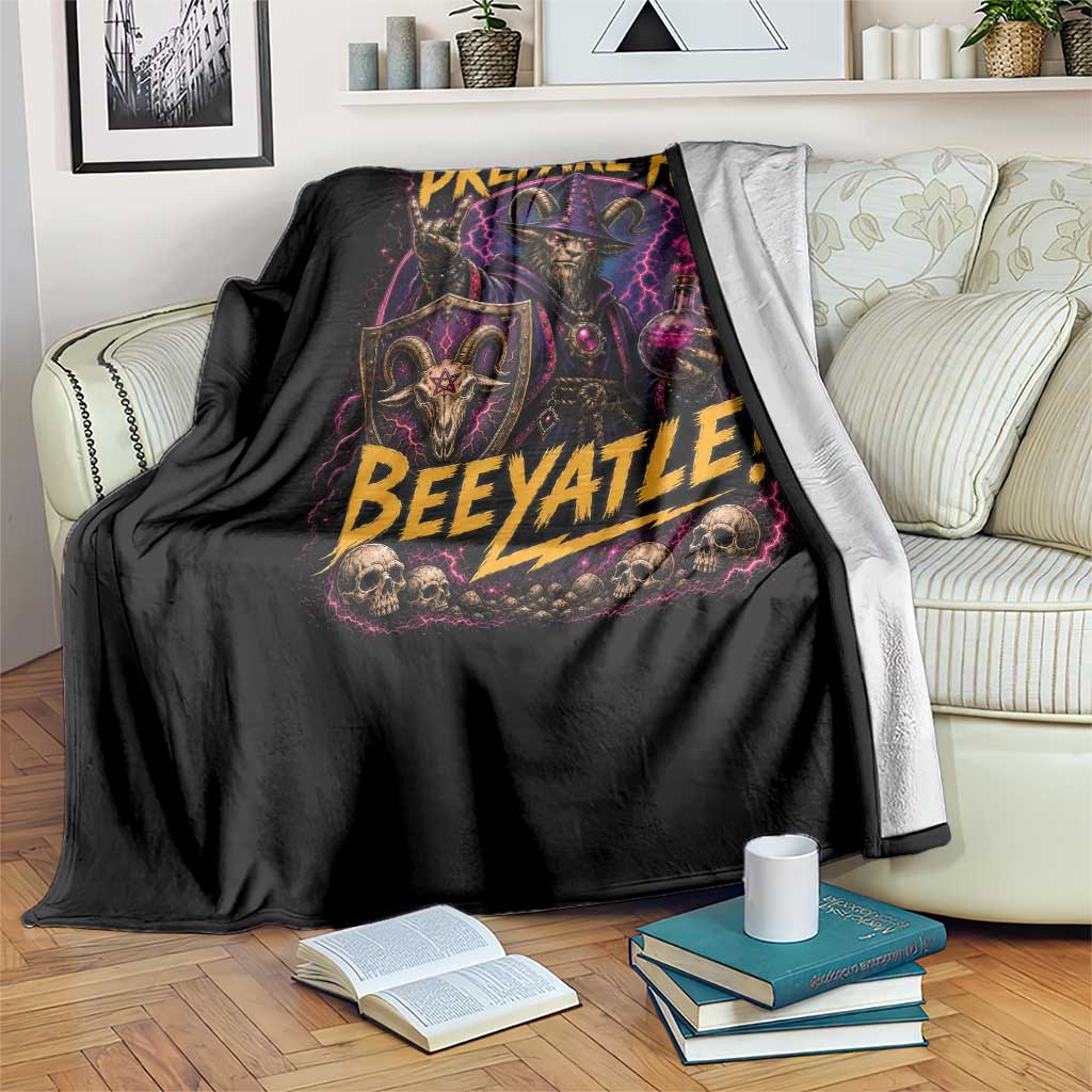 Prepare For Beeyatle Throw Blanket Funny Goat Wizard LitRPG Lover TS11 Print Your Wear