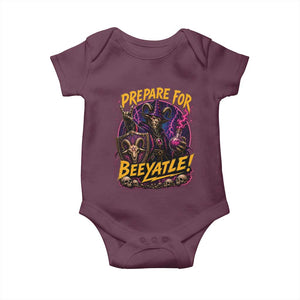 Prepare For Beeyatle Baby Onesie Funny Goat Wizard LitRPG Lover TS11 Maroon Print Your Wear