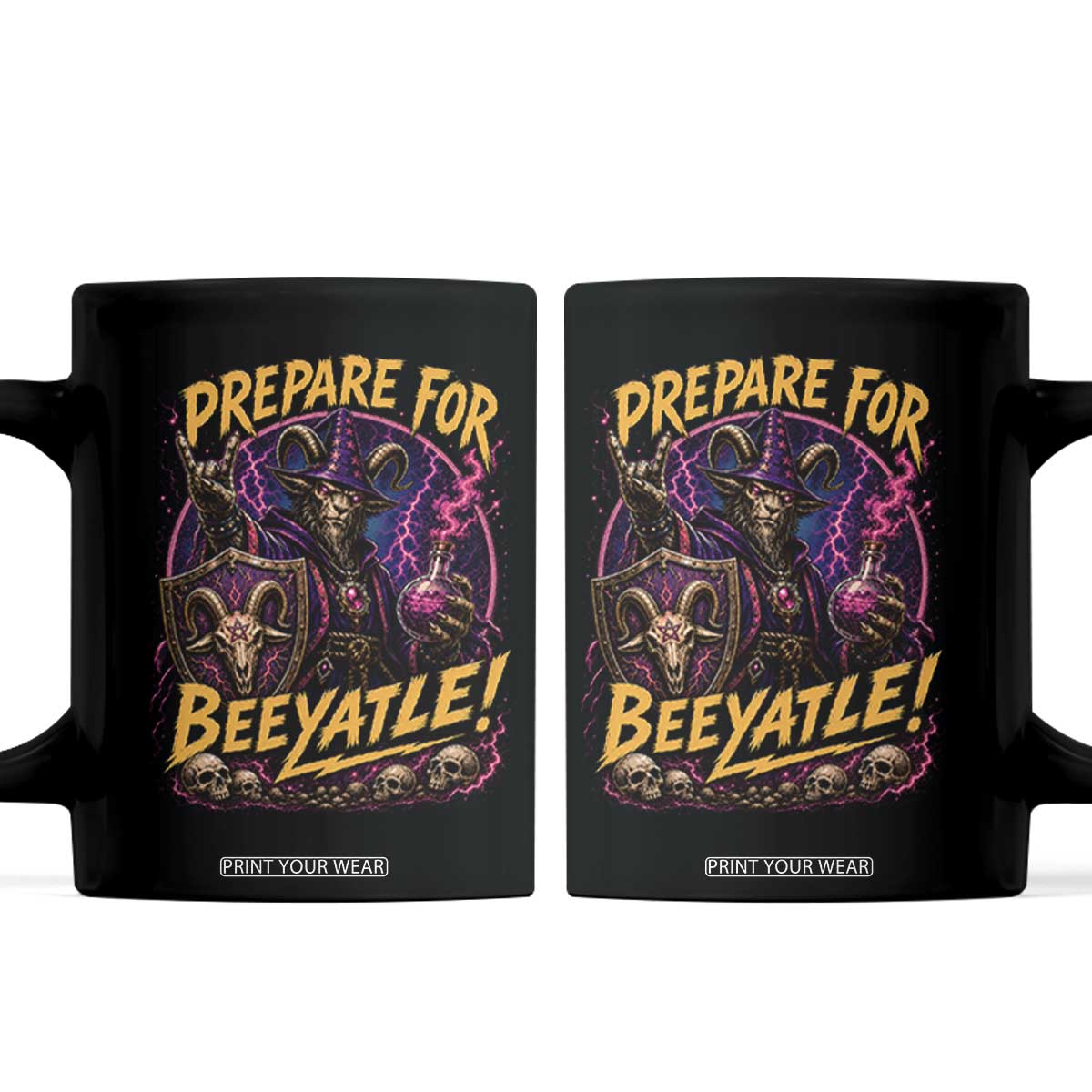 Prepare For Beeyatle Coffee Mug Funny Goat Wizard LitRPG Lover TS11 Black Print Your Wear