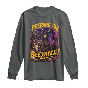 Prepare For Beeyatle Long Sleeve Shirt Funny Goat Wizard LitRPG Lover TS11 Dark Heather Print Your Wear