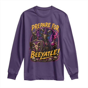 Prepare For Beeyatle Long Sleeve Shirt Funny Goat Wizard LitRPG Lover TS11 Purple Print Your Wear
