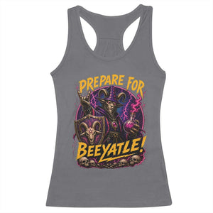 Prepare For Beeyatle Racerback Tank Top Funny Goat Wizard LitRPG Lover TS11 Charcoal Print Your Wear