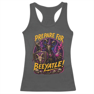 Prepare For Beeyatle Racerback Tank Top Funny Goat Wizard LitRPG Lover TS11 Dark Heather Print Your Wear