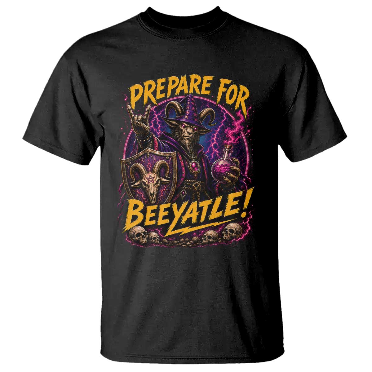 Prepare For Beeyatle T Shirt Funny Goat Wizard LitRPG Lover TS11 Black Print Your Wear