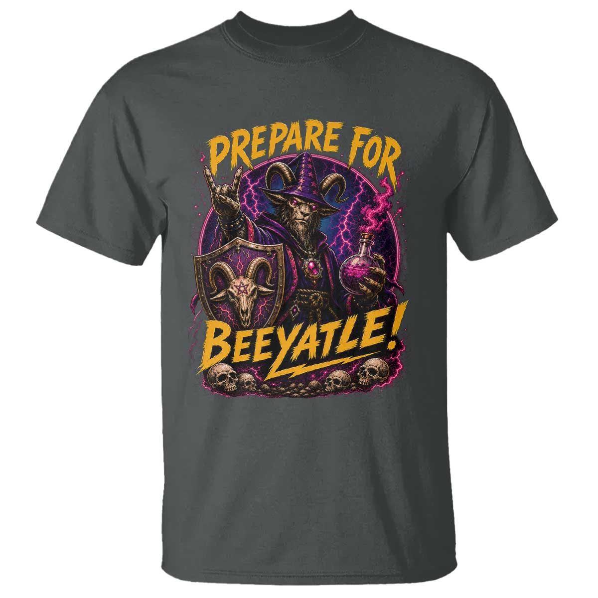 Prepare For Beeyatle T Shirt Funny Goat Wizard LitRPG Lover TS11 Dark Heather Print Your Wear