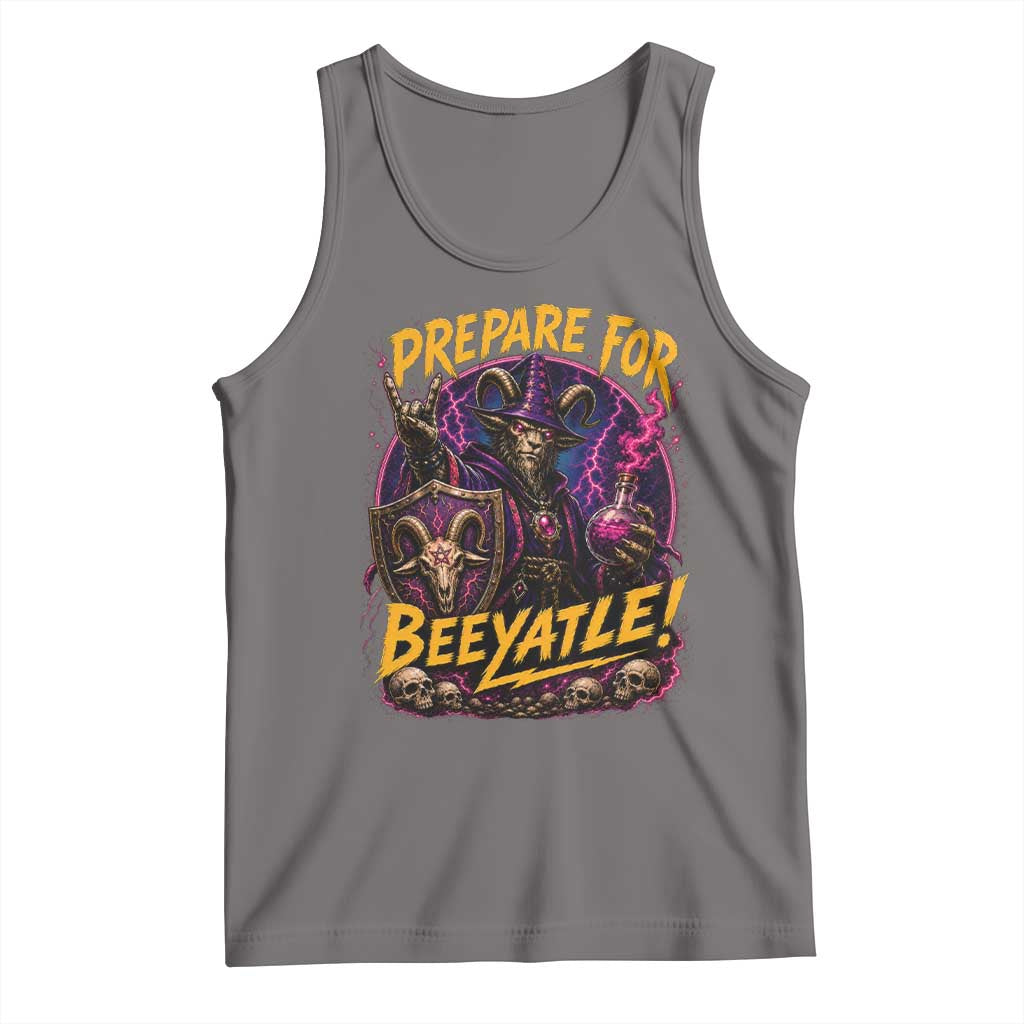 Prepare For Beeyatle Tank Top Funny Goat Wizard LitRPG Lover TS11 Deep Heather Print Your Wear