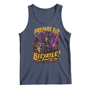 Prepare For Beeyatle Tank Top Funny Goat Wizard LitRPG Lover TS11 Navy Print Your Wear