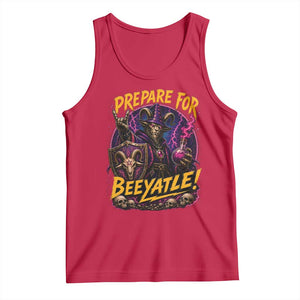 Prepare For Beeyatle Tank Top Funny Goat Wizard LitRPG Lover TS11 Red Print Your Wear