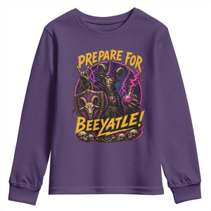Prepare For Beeyatle Youth Sweatshirt Funny Goat Wizard LitRPG Lover TS11 Purple Print Your Wear