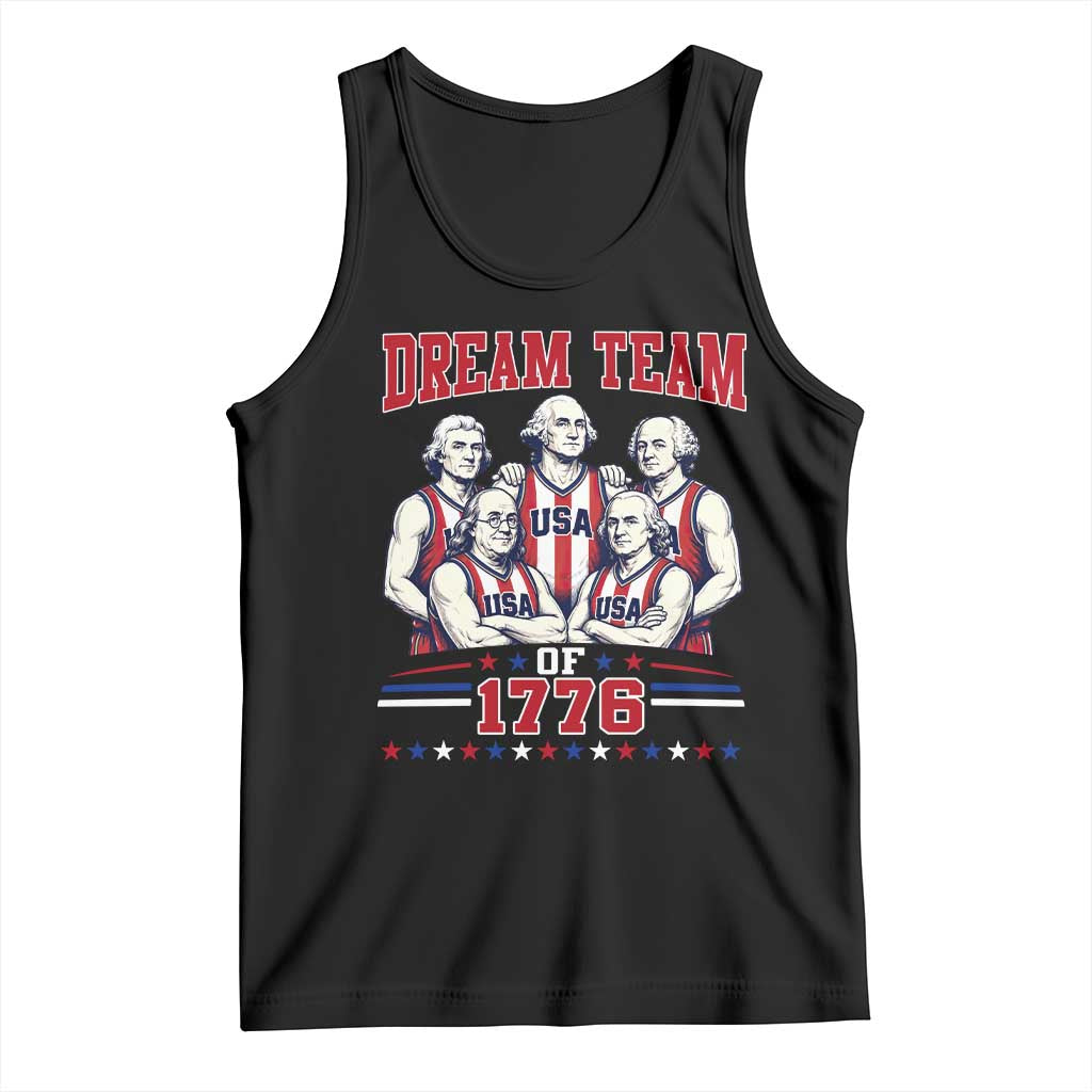 Dream Team of 1776 Funny Basketball 4th of July Founding Fathers Tank Top TS11 Black Print Your Wear