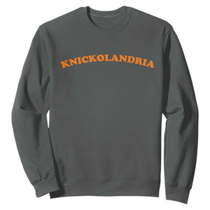 Knickolandria Funny Sports Saying for Fan Sweatshirt TS11 Dark Heather Print Your Wear