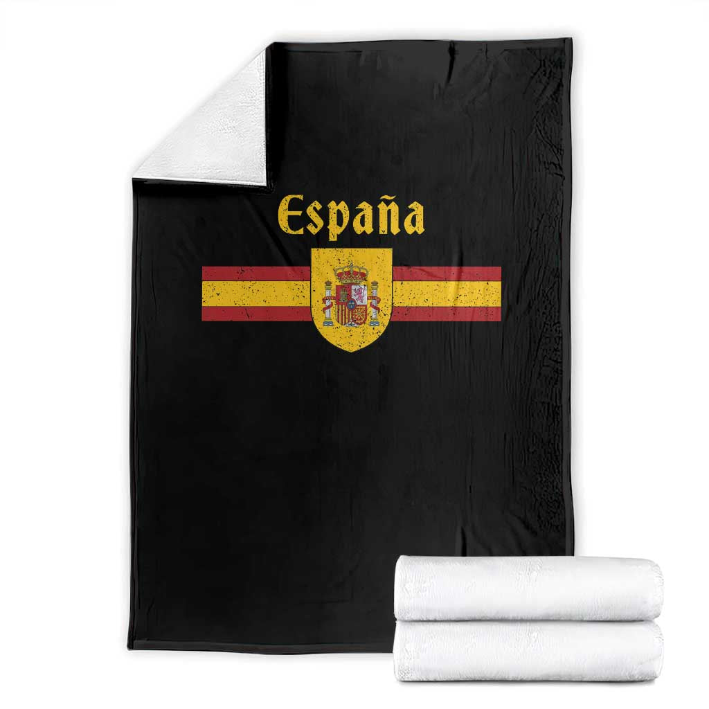 Espana Escudo Retro Spain Coat of Arms and Flag Español Throw Blanket TS11 Black Print Your Wear